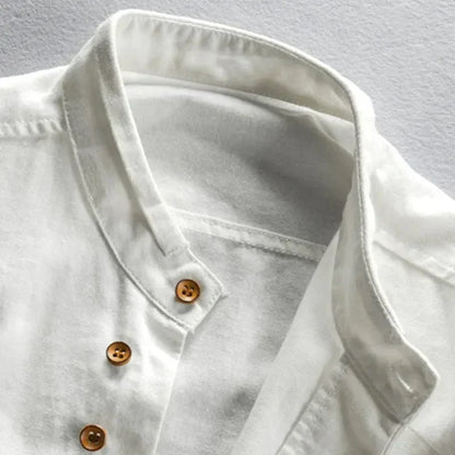 Callum | Men's Stand Collar Button Up Long Sleeve Shirt
