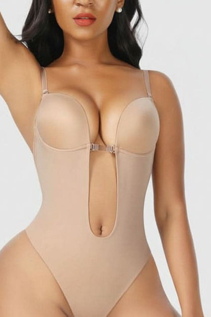 Alina | Women's Deep Plunge Spaghetti Strap Shaping Bodysuit