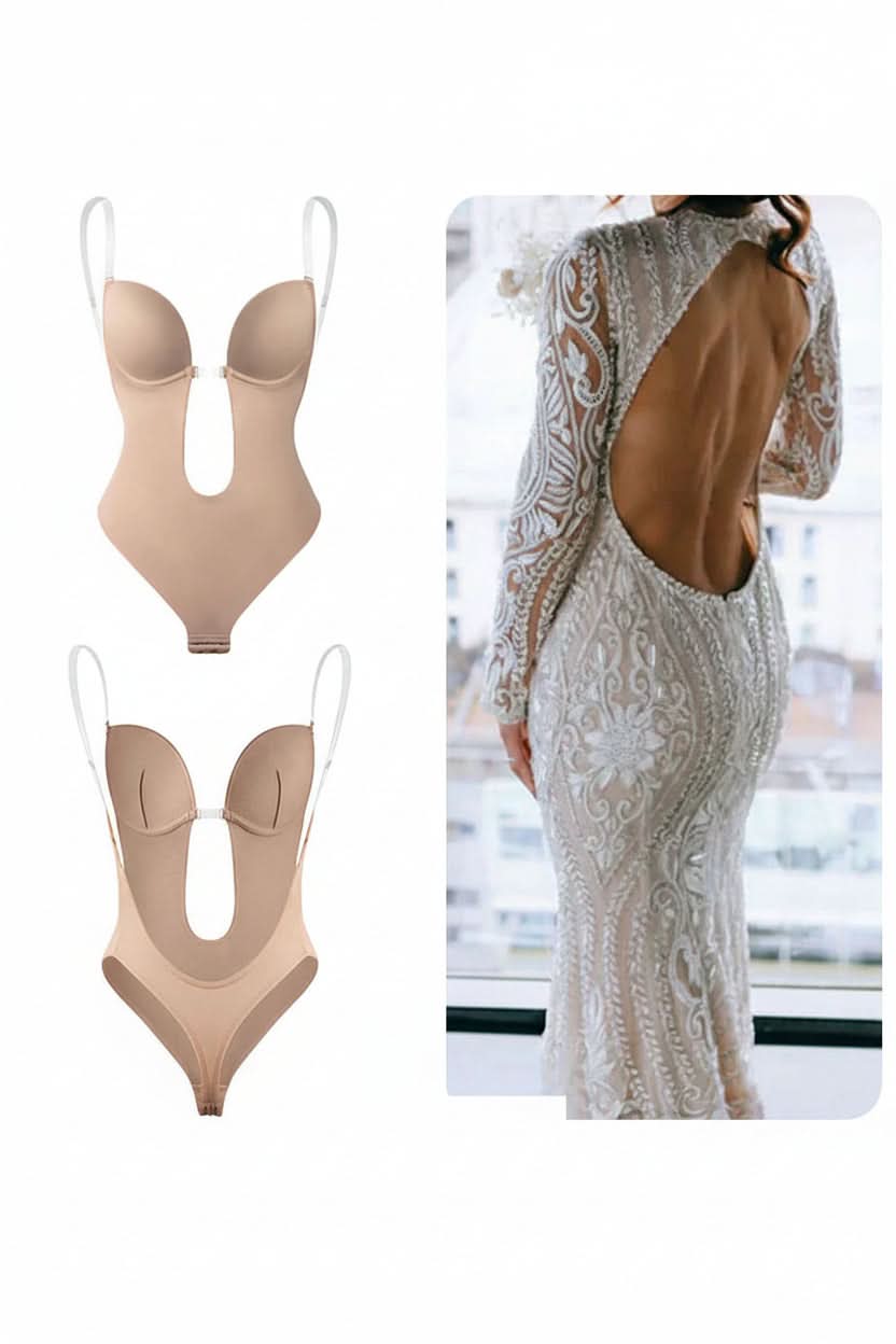 Alina | Women's Deep Plunge Spaghetti Strap Shaping Bodysuit