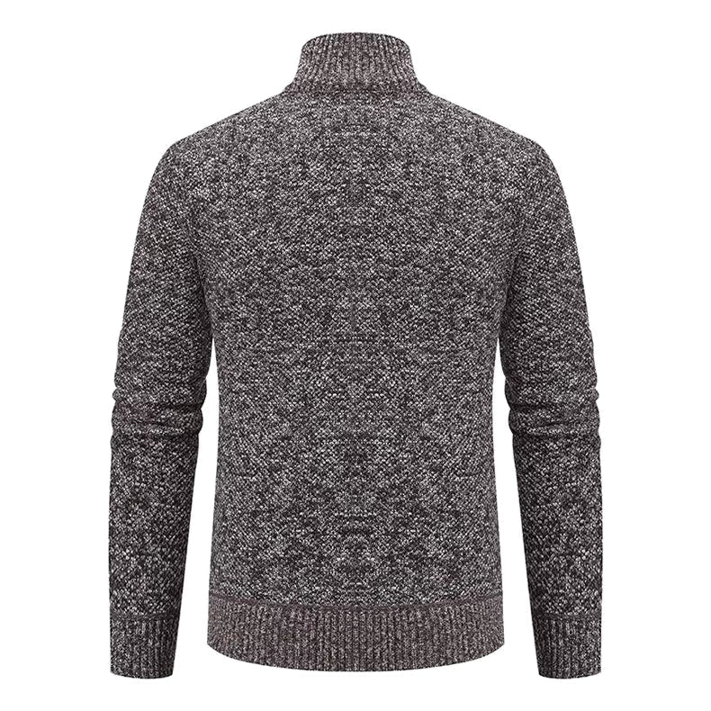 Anders | Men's Full-Zip Mock Neck Textured Knit Cardigan Sweater