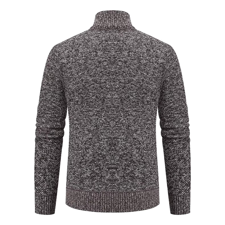 Anders | Men's Full-Zip Mock Neck Textured Knit Cardigan Sweater
