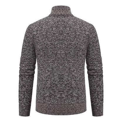 Anders | Men's Full-Zip Mock Neck Textured Knit Cardigan Sweater