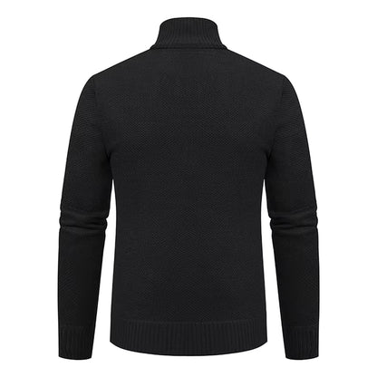 Anders | Men's Full-Zip Mock Neck Textured Knit Cardigan Sweater