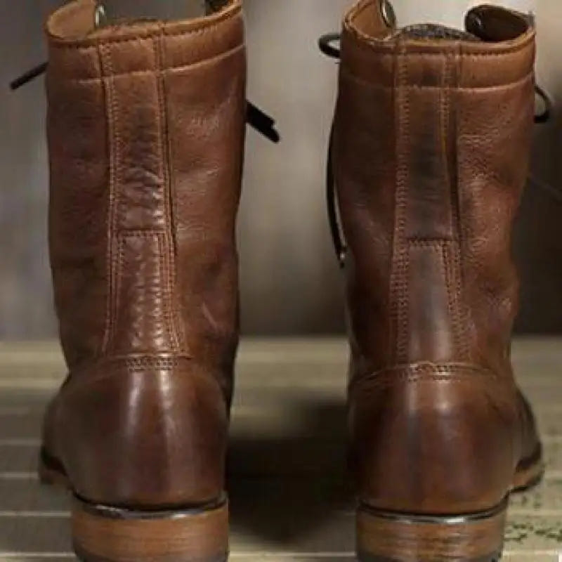 Annie | Women's Lace-Up Fold-Over Round Toe Low Heel Boot