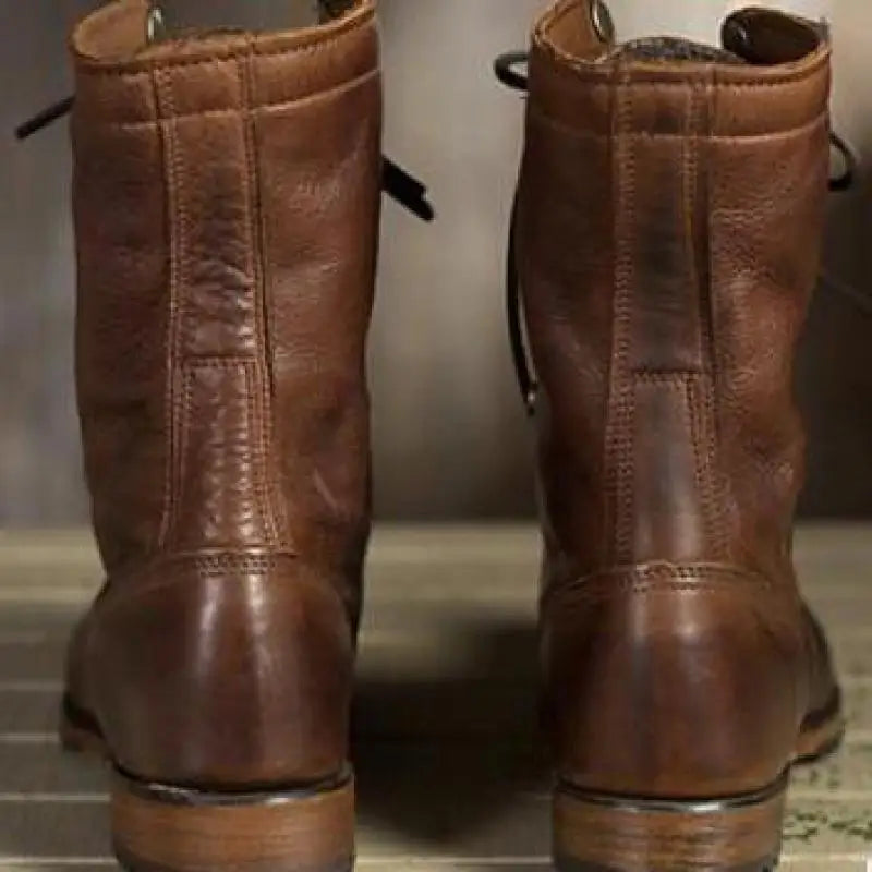 Annie | Women's Lace-Up Fold-Over Round Toe Low Heel Boot
