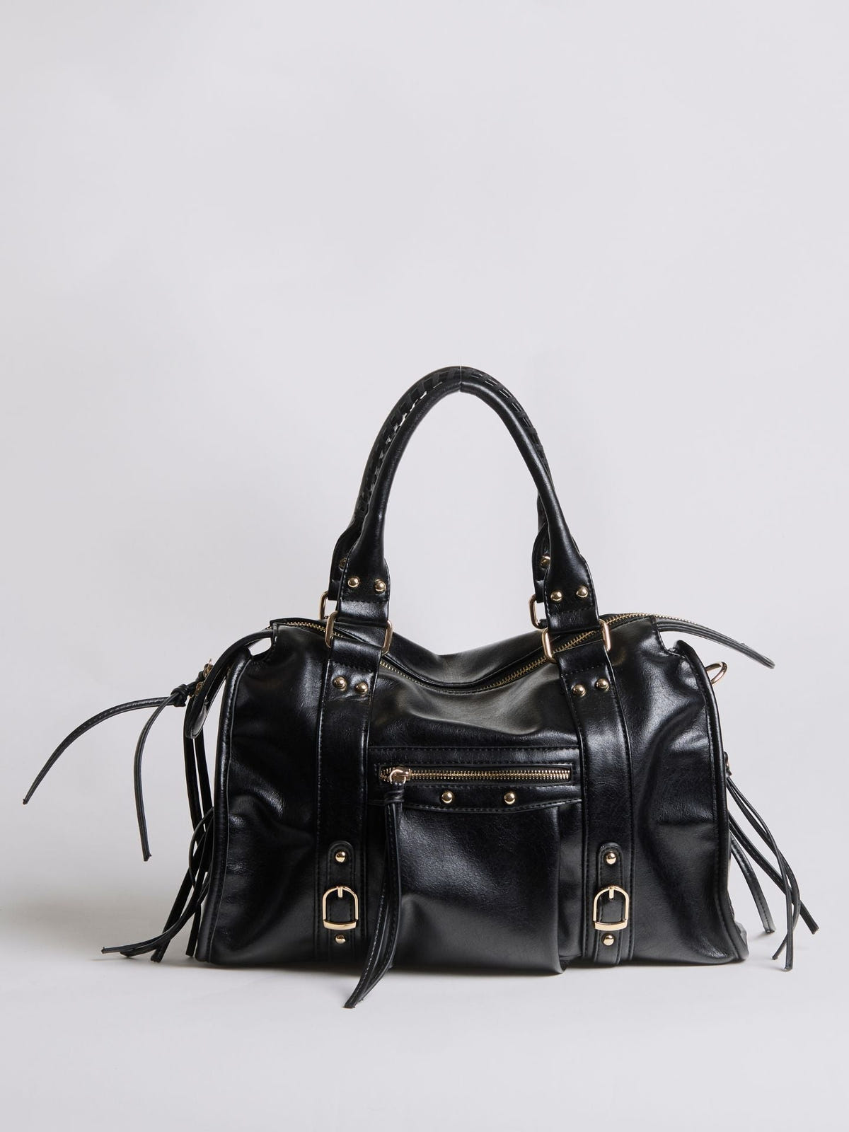 Quinn | Women's Retro Top Handle Zip Pocket Bowler Bag