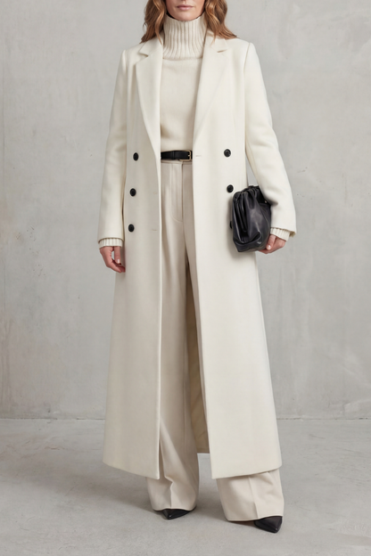 Eudora | Women's Double Breasted Tailored Maxi Long Coat