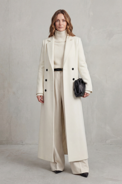Eudora | Women's Double Breasted Tailored Maxi Long Coat