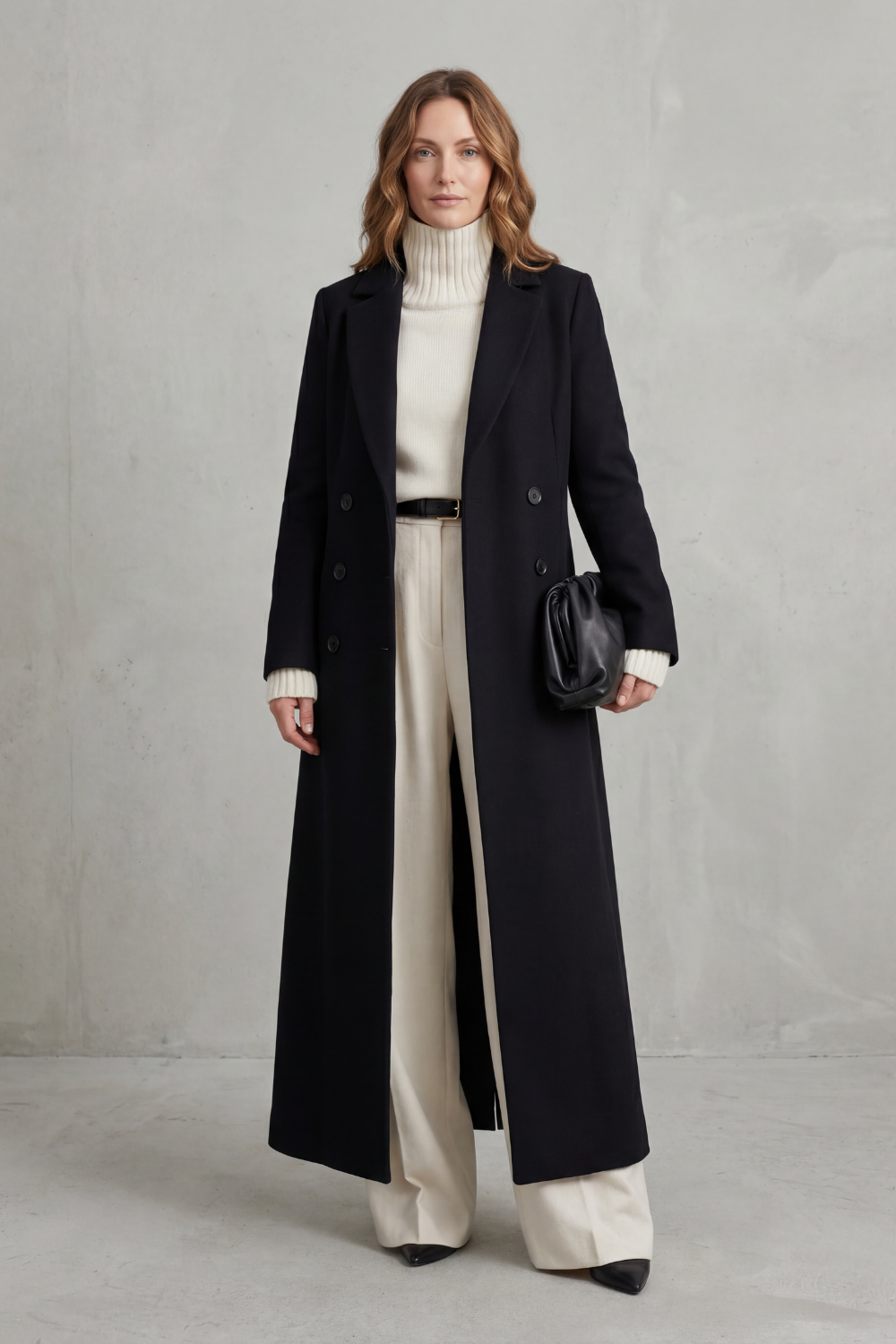 Eudora | Women's Double Breasted Tailored Maxi Long Coat