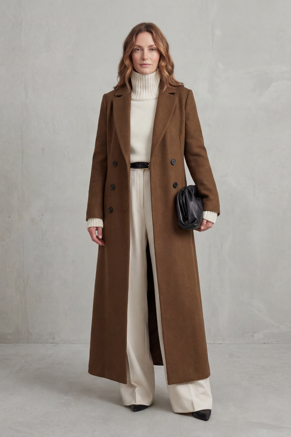 Eudora | Women's Double Breasted Tailored Maxi Long Coat