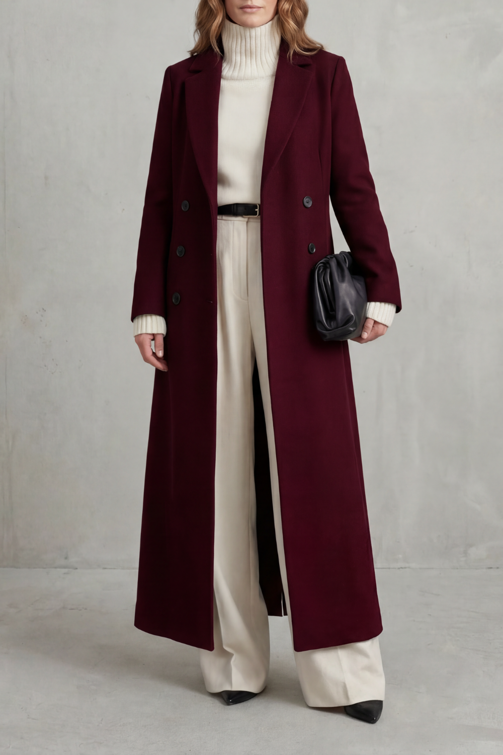 Eudora | Women's Double Breasted Tailored Maxi Long Coat