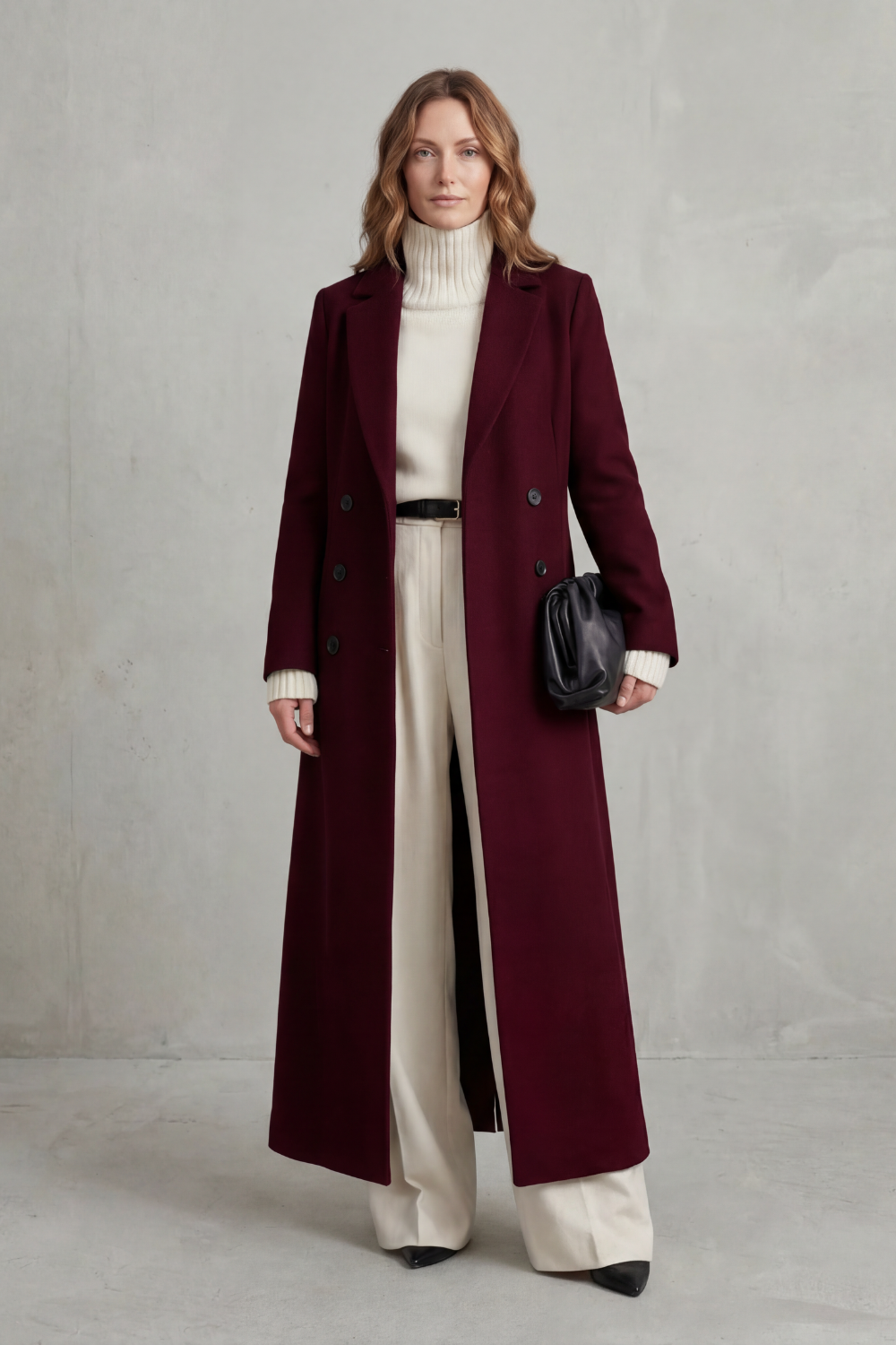 Eudora | Women's Double Breasted Tailored Maxi Long Coat