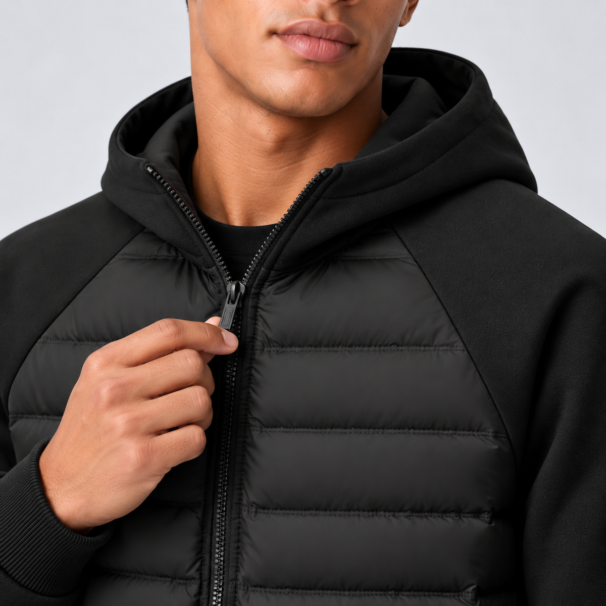 Caleb | Men's Quilted Hooded Puffer Hybrid Winter Jacket