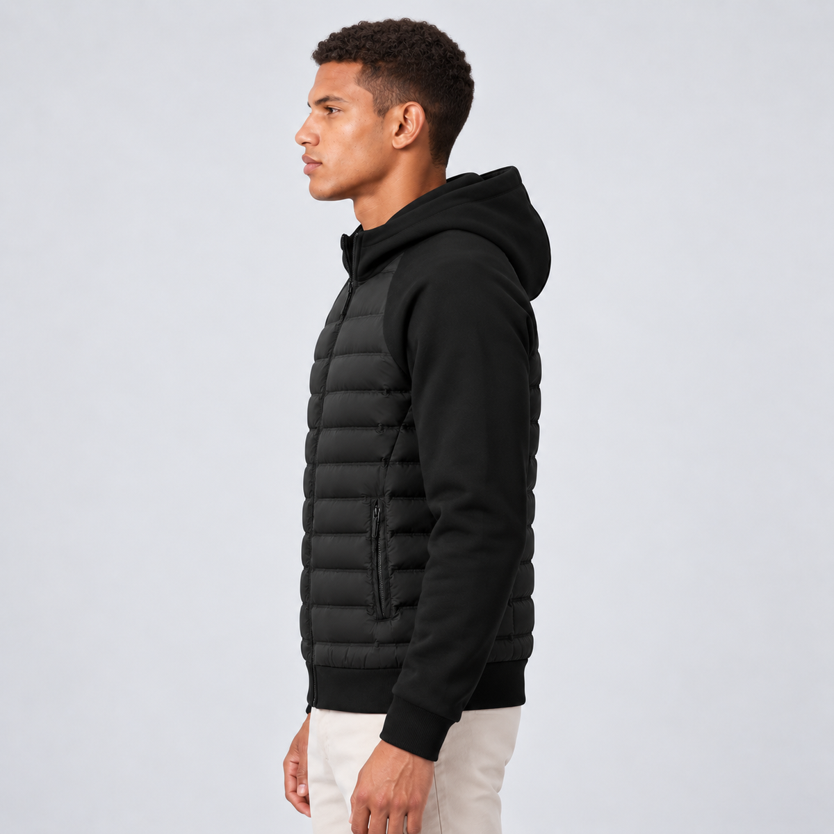 Caleb | Men's Quilted Hooded Puffer Hybrid Winter Jacket