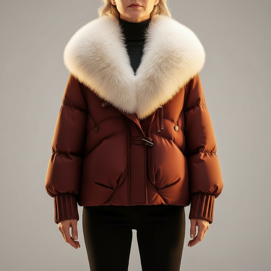Daisy | Women's Oversized Faux Fur Collar Puffer Jacket