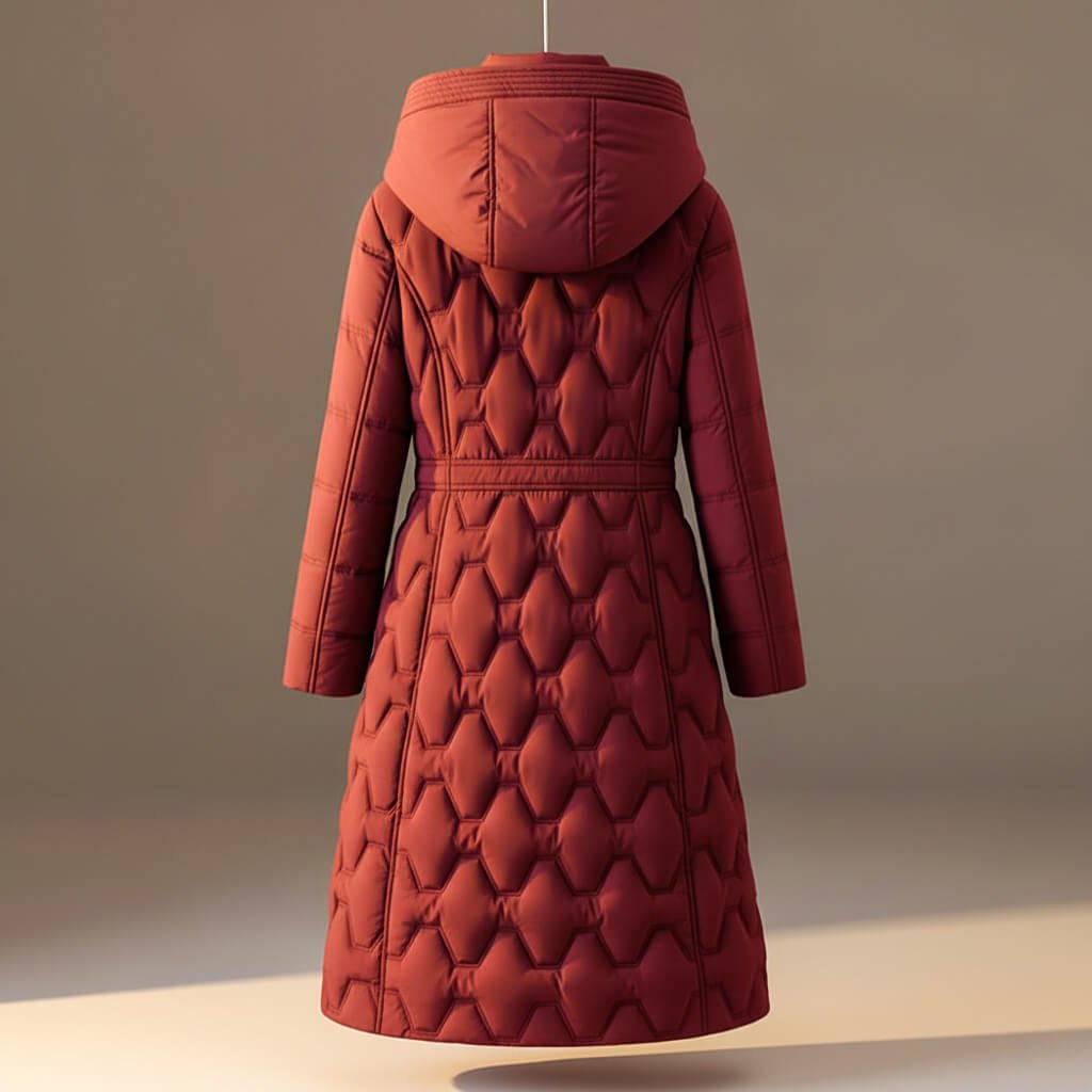 Lauren | Women's Long Quilted Hooded Winter Puffer Coat