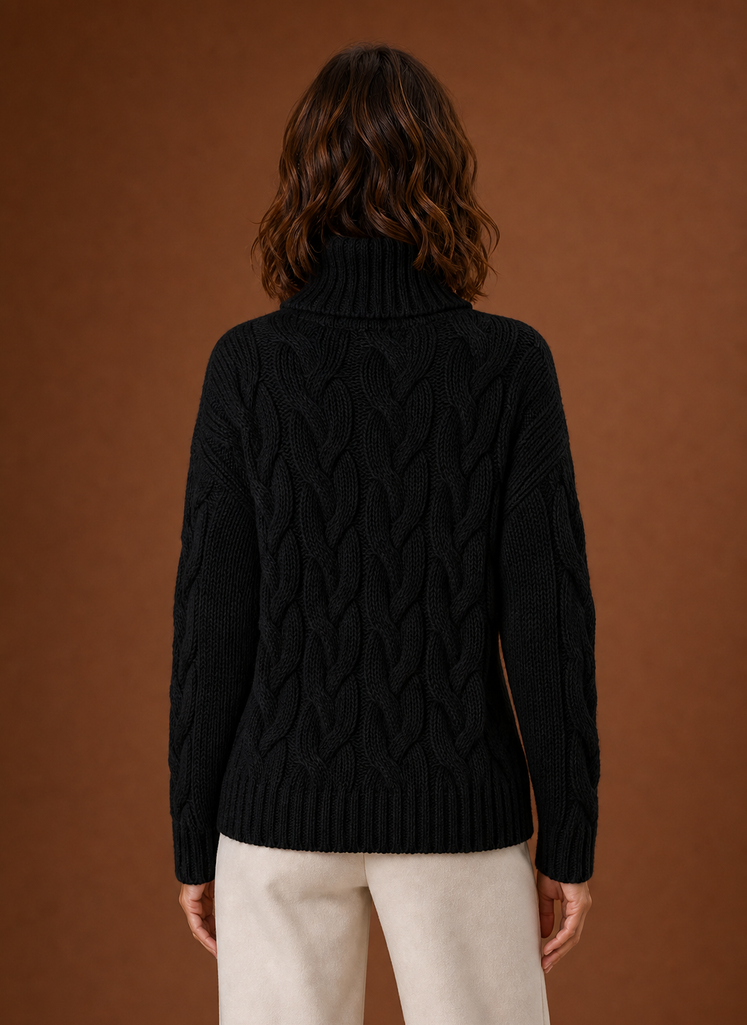 Loewen | Women's Cable Knit Roll Neck Chunky Knit Jumper