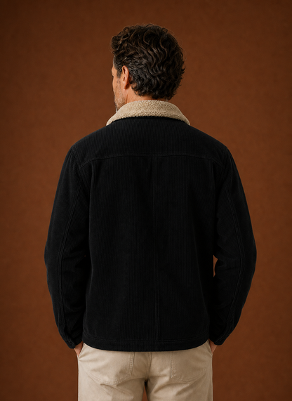 Areleon | Men's Sherpa Lined Corduroy Snap Front Winter Jacket