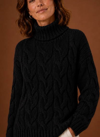 Loewen | Women's Cable Knit Roll Neck Chunky Knit Jumper