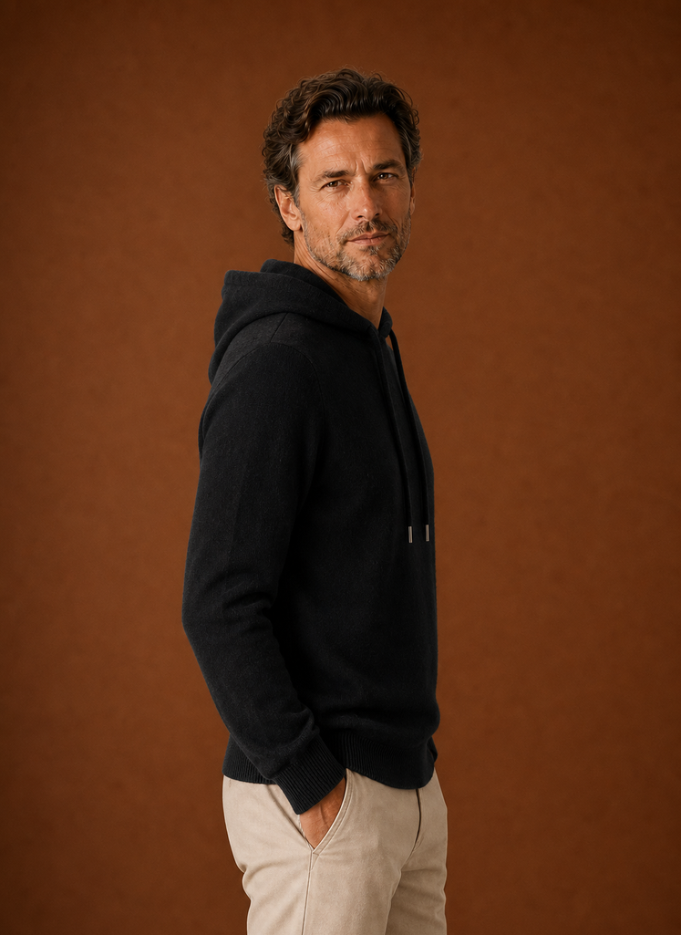 Everett | Men's Long Sleeve Hooded Knit Pullover Sweater