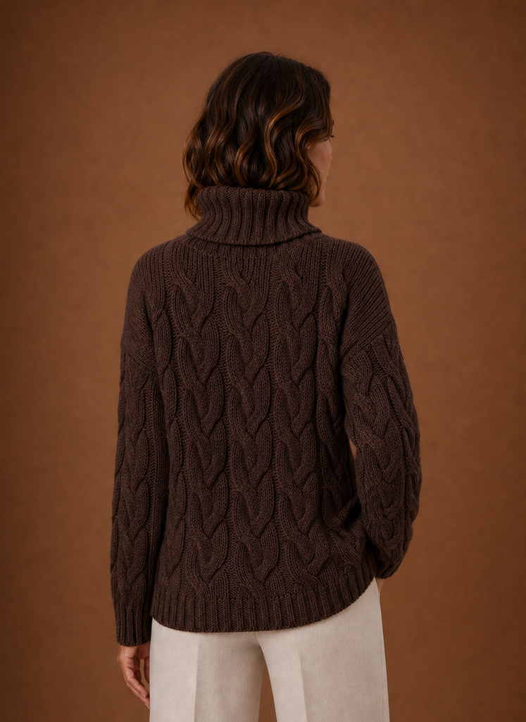Loewen | Women's Cable Knit Roll Neck Chunky Knit Jumper