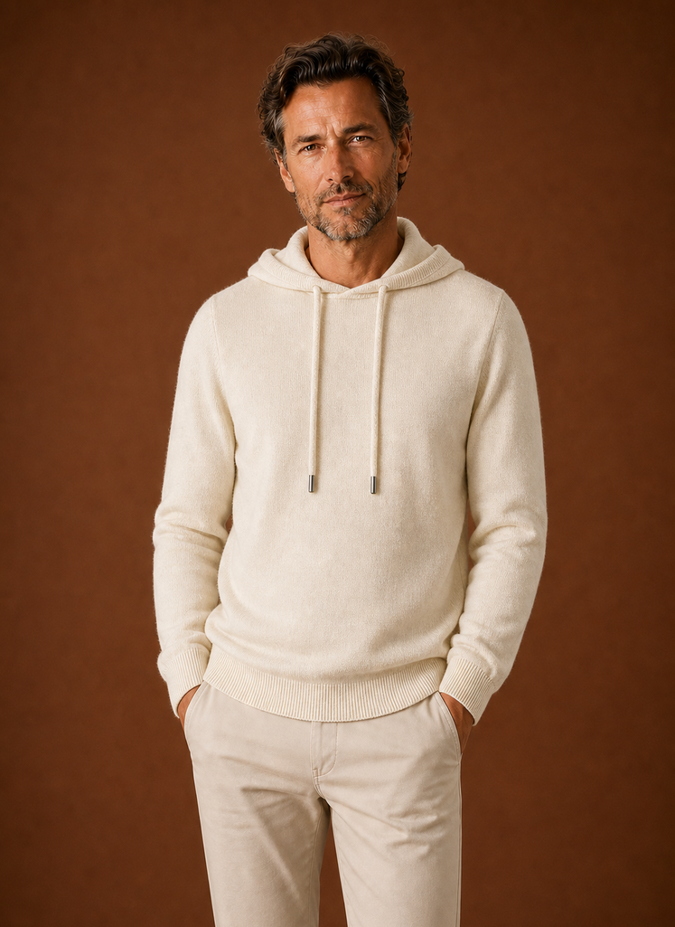 Everett | Men's Long Sleeve Hooded Knit Pullover Sweater
