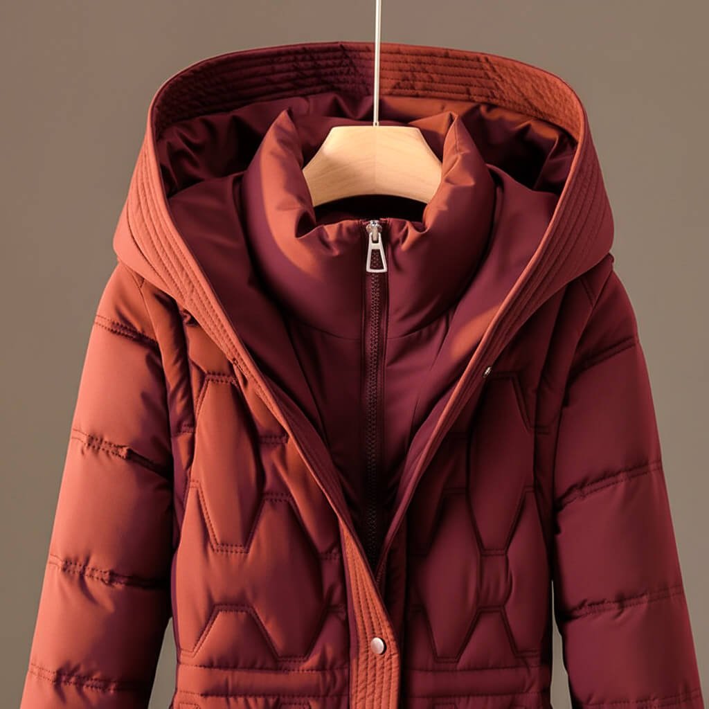Lauren | Women's Long Quilted Hooded Winter Puffer Coat