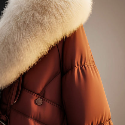 Daisy | Women's Oversized Faux Fur Collar Puffer Jacket