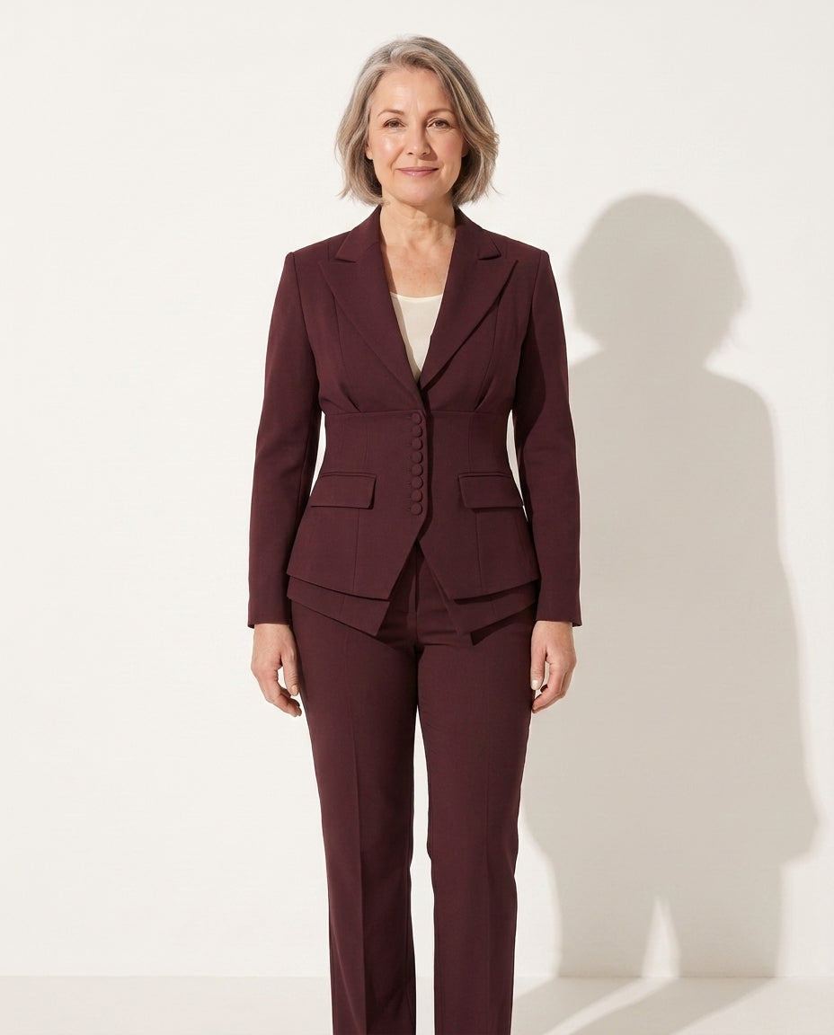 Florida | Women's Tailored Suit Peplum Blazer and Trouser Set