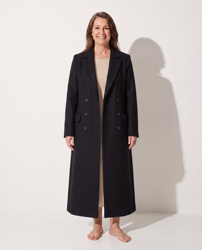 Eudora | Women's Double Breasted Tailored Maxi Long Coat