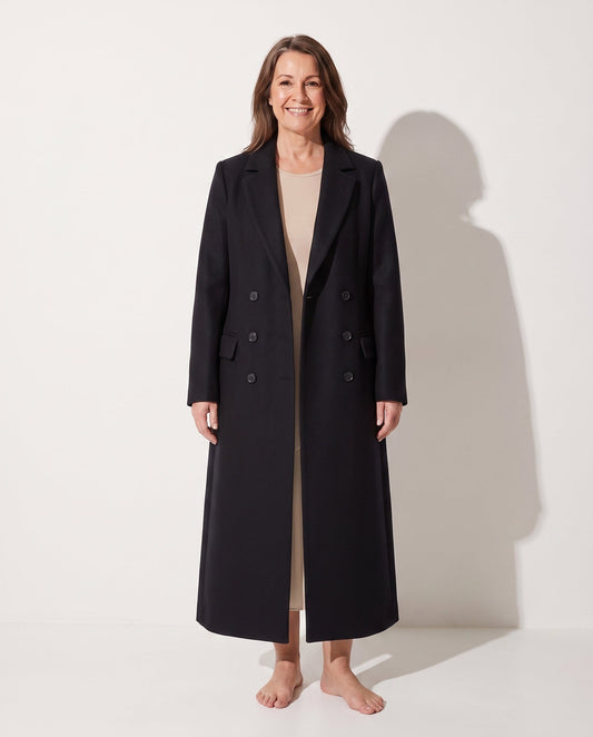 Eudora | Women's Double Breasted Tailored Maxi Long Coat