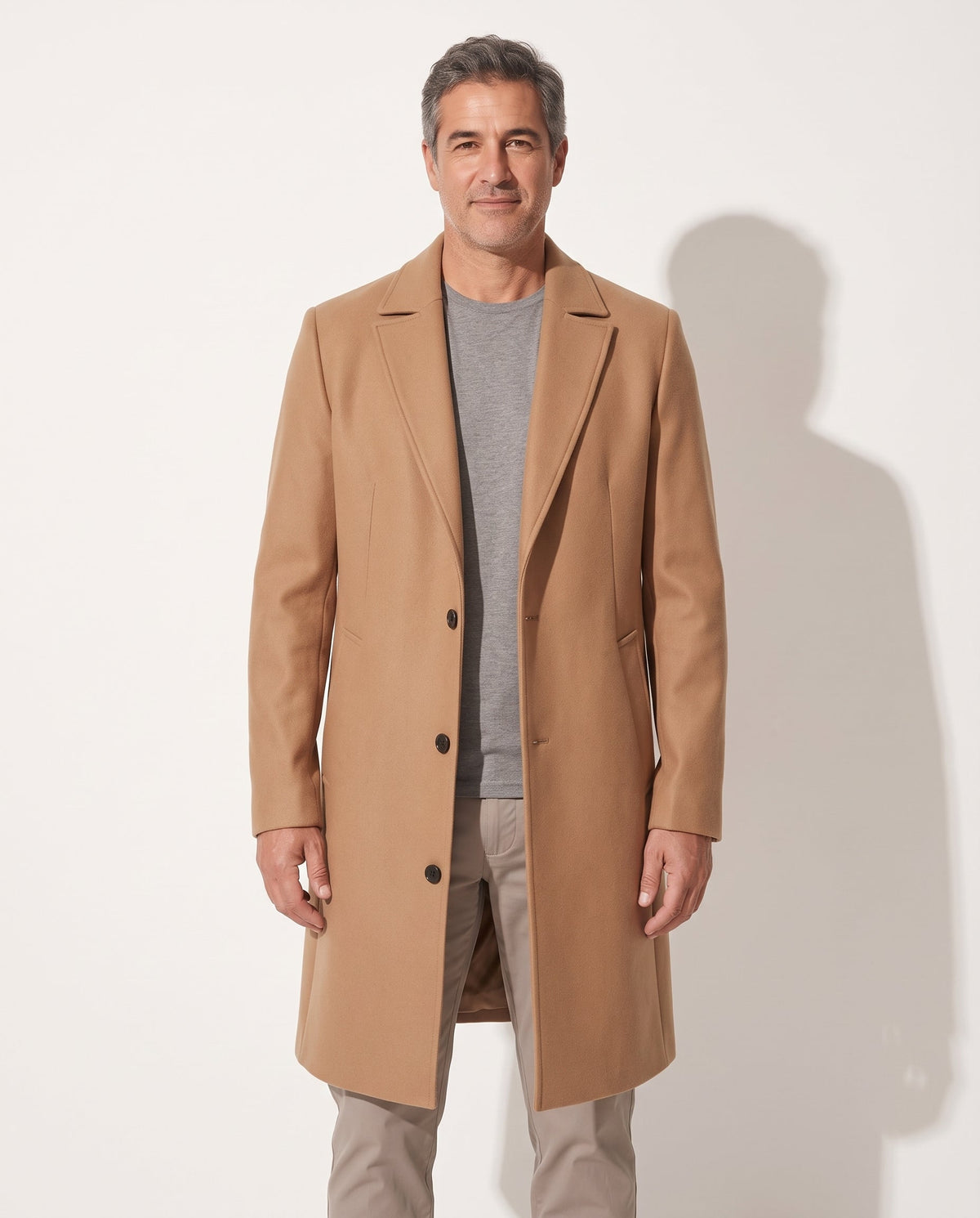 Cooper | Men's Longline Single Breasted Notch Lapel Tailored Winter Coat