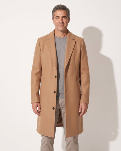 Cooper | Men's Longline Single Breasted Notch Lapel Tailored Winter Coat