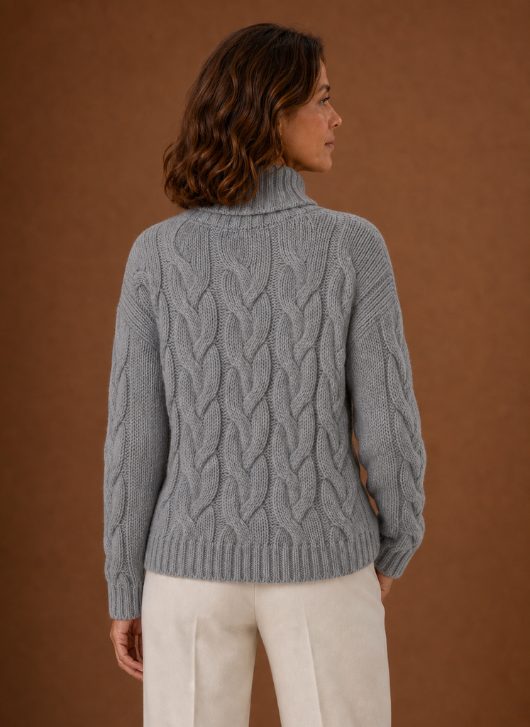 Loewen | Women's Cable Knit Roll Neck Chunky Knit Jumper