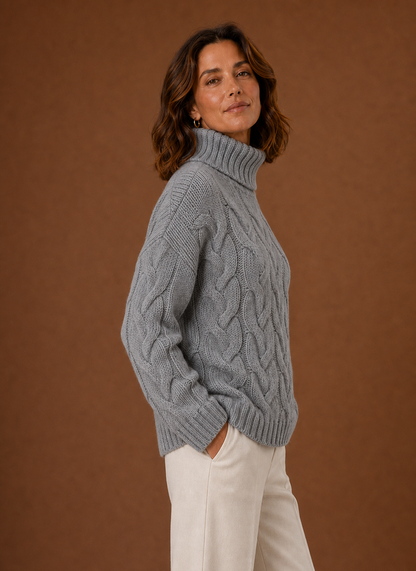 Loewen | Women's Cable Knit Roll Neck Chunky Knit Jumper