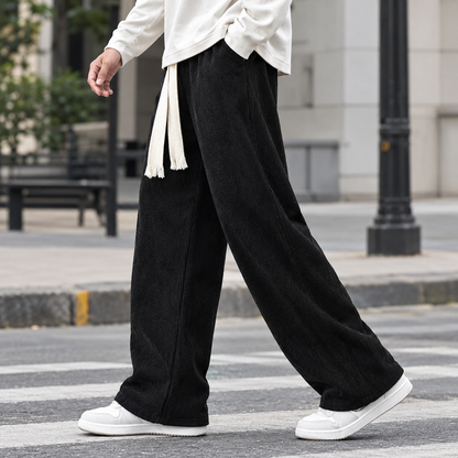 Benson | Men's Corduroy Baggy Wide Leg Drawstring Casual Pants