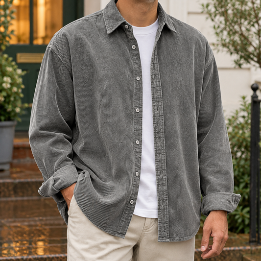 Bruno | Men's Relaxed Fit Long Sleeve Corduroy Button-Up Overshirt