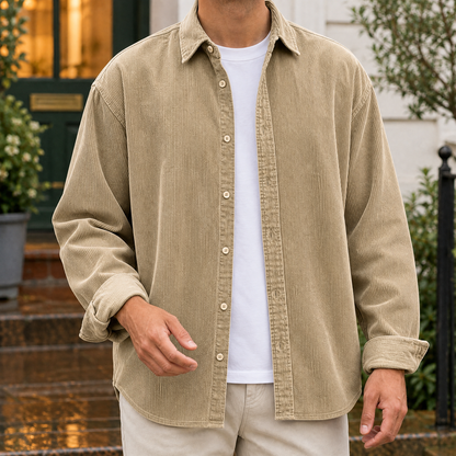 Bruno | Men's Relaxed Fit Long Sleeve Corduroy Button-Up Overshirt