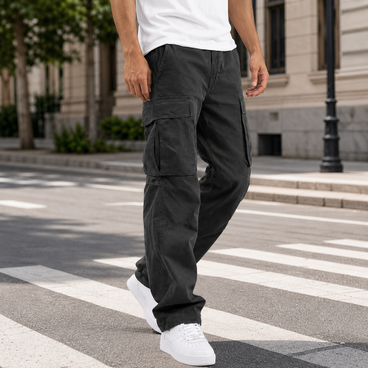 Boone | Men's Relaxed Baggy Drawstring Hem Cargo Pants