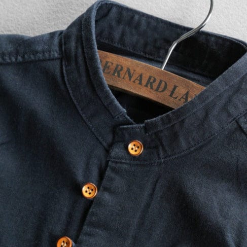 Callum | Men's Stand Collar Button Up Long Sleeve Shirt