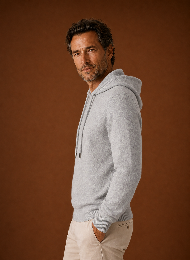 Everett | Men's Long Sleeve Hooded Knit Pullover Sweater