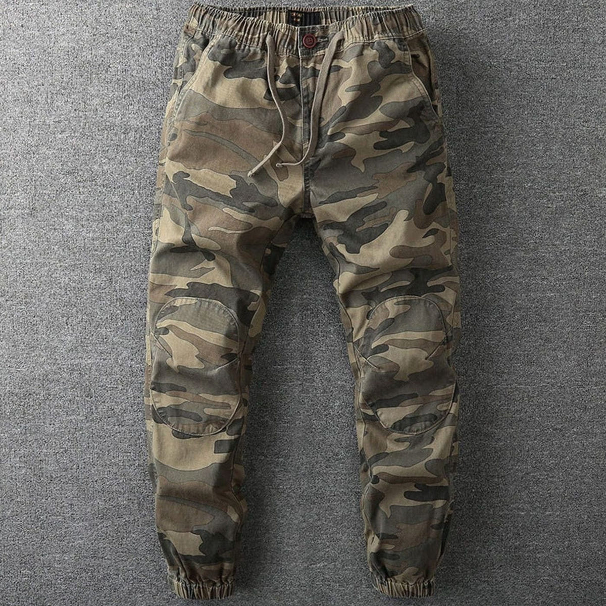 Sebastian | Men's Camo Elastic-Waist Drawstring Tapered Jogger Trousers