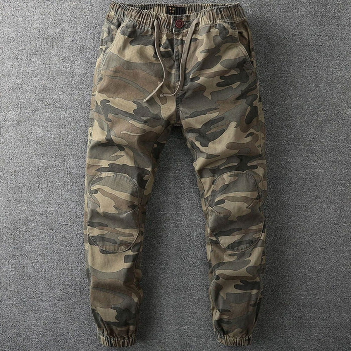 Sebastian | Men's Camo Elastic-Waist Drawstring Tapered Jogger Trousers