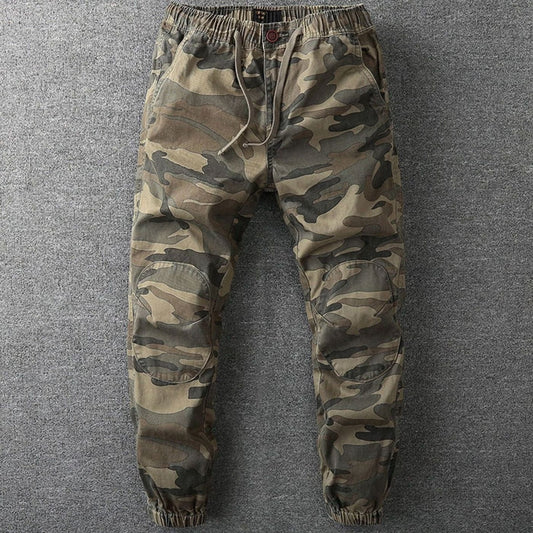 Sebastian | Men's Camo Elastic-Waist Drawstring Tapered Jogger Trousers