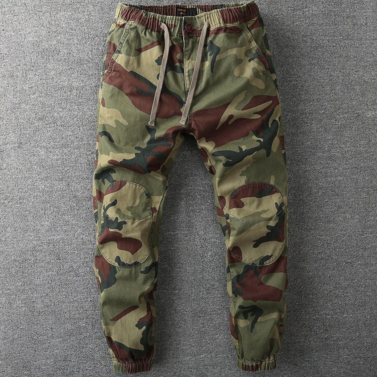 Sebastian | Men's Camo Elastic-Waist Drawstring Tapered Jogger Trousers