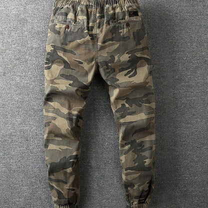 Sebastian | Men's Camo Elastic-Waist Drawstring Tapered Jogger Trousers