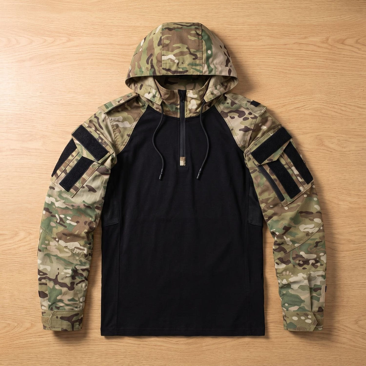 Darcy | Men's Military Tactical Hooded Quarter-Zip Raglan Jacket