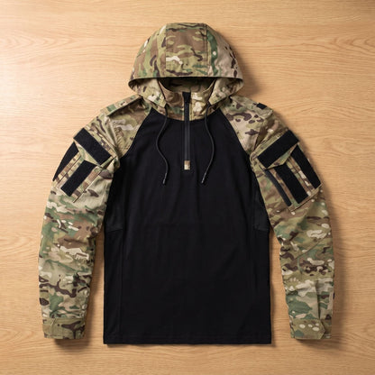Darcy | Men's Military Tactical Hooded Quarter-Zip Raglan Jacket