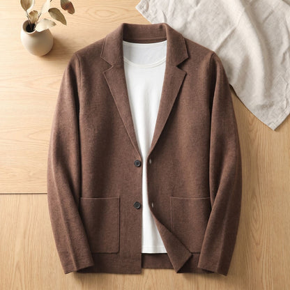Dexter | Men's Blazer-Style Notched Lapel Knit Cardigan Sweater