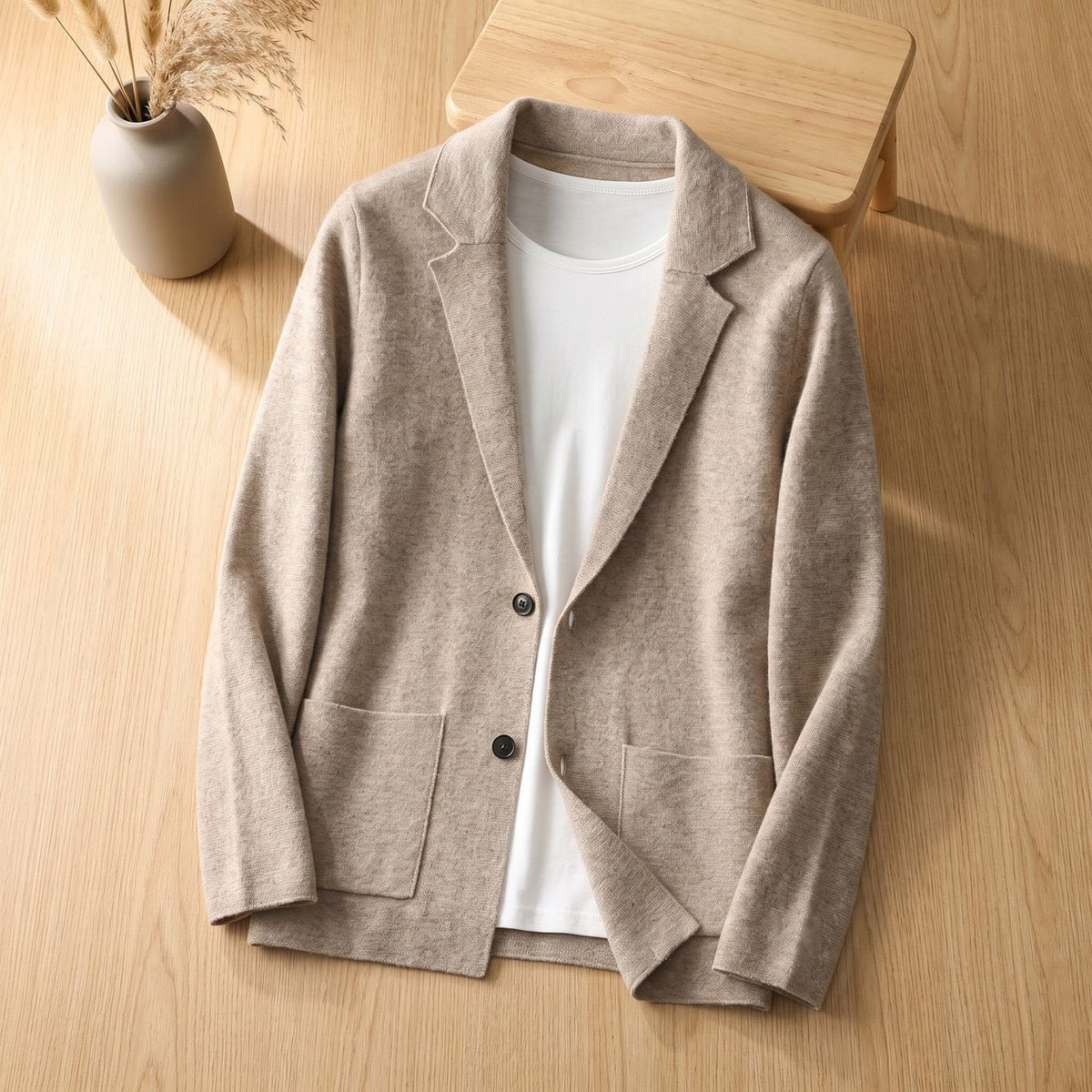 Dexter | Men's Blazer-Style Notched Lapel Knit Cardigan Sweater